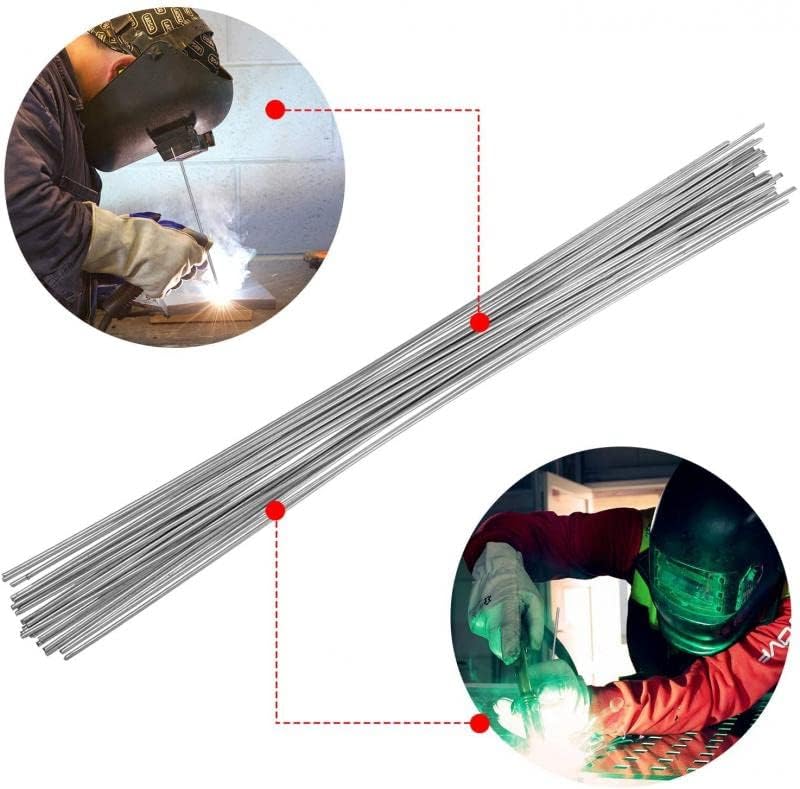 50Pcs 1.6x330mm Low Temperature Simple Welding Rods - Easy Melt Aluminium Flux Cored for Aluminum