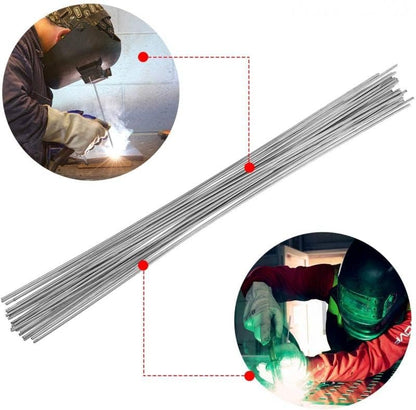50Pcs 1.6x330mm Low Temperature Simple Welding Rods - Easy Melt Aluminium Flux Cored for Aluminum