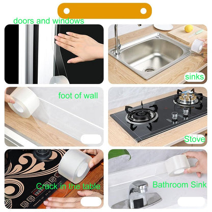 Transparent Tape 5cmWide by 5m Long, Made of polyethylene + Gauze, Easy to Clean Without Adhesive Residue