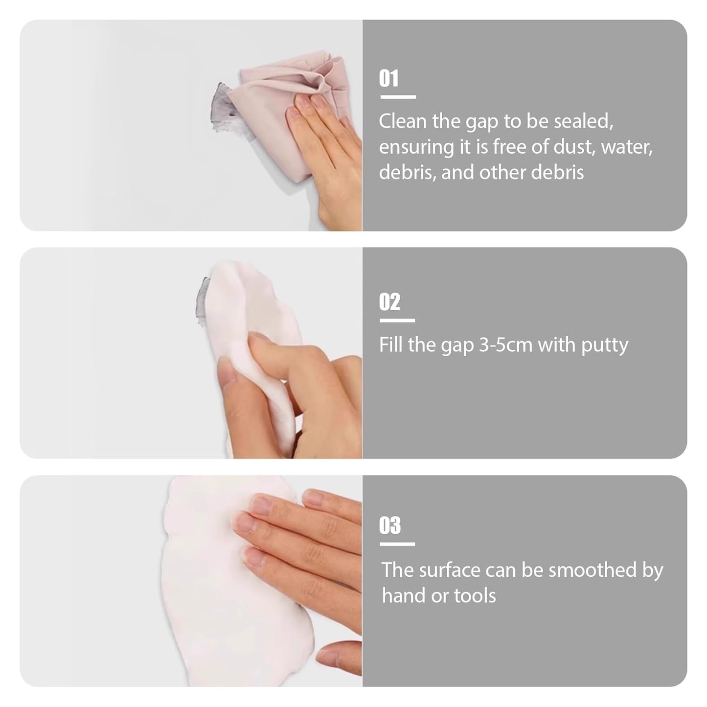Faster Drying Moldable Sealant Clay - Quick Repair Putty for Drain Pipe Connection, Holes and Gaps