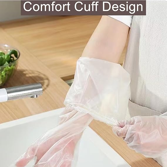 Long Sleeve Cleaning Gloves, 10Pcs/Set Reusable & Waterproof Protective Rubber Gloves for Household Duties