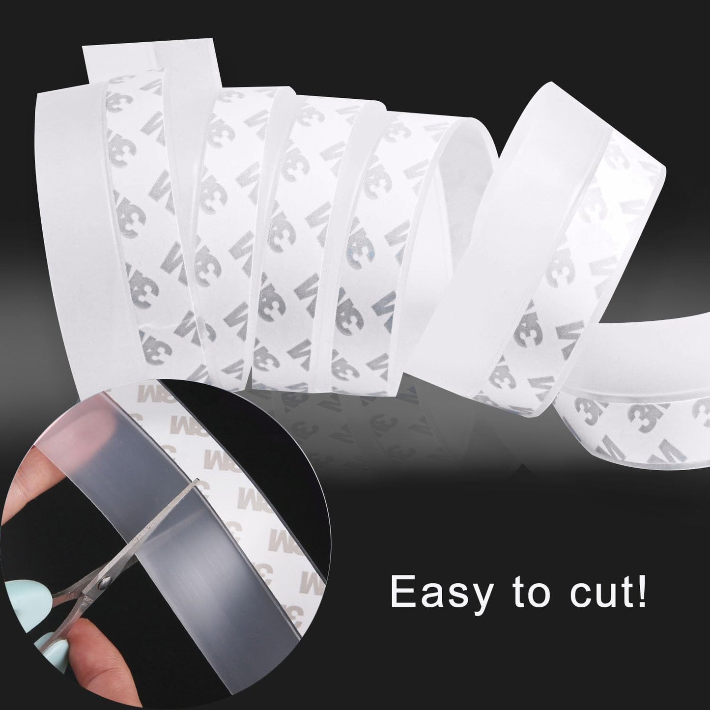 Silicone Clear Weather Stripping Door Seal,  Door Draft Stopper for Side of Door, Self-Adhesive Insulation Tape for Gaps (45mm;16Ft)