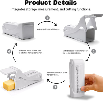 Butter Cutter Slicer,Measuring Dispenser and Keeper,One-Click Operation Butter Slicer