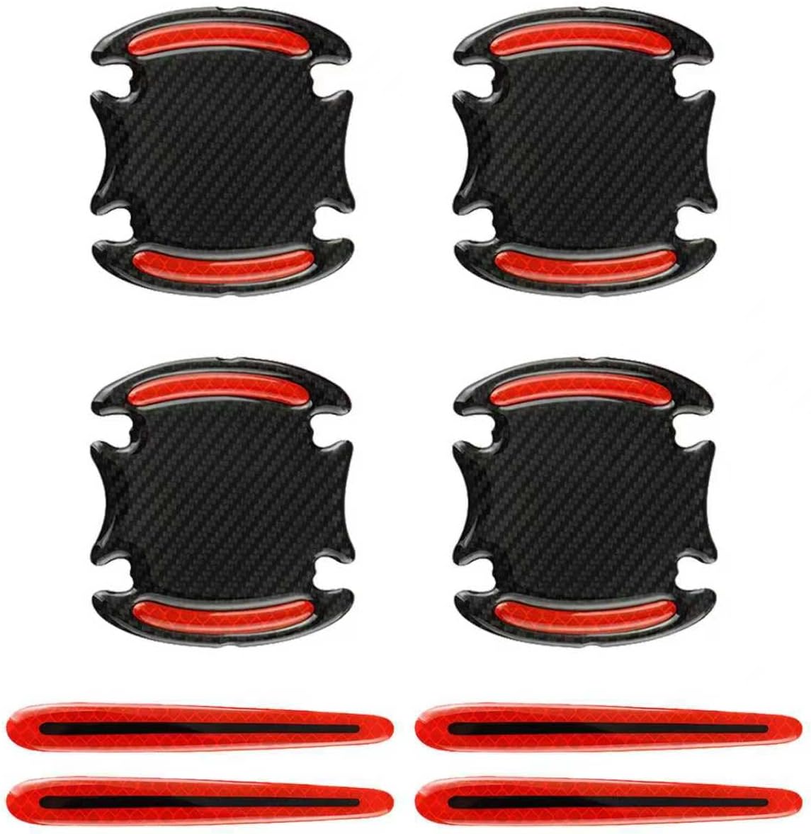 8Pcs Car Door Handle Protector Compatible, Reflective Safety Strips, Night Warning Anti-Scratch Exterior Decals