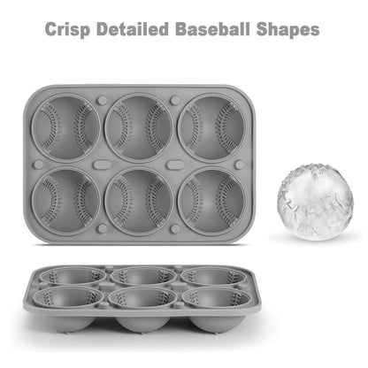 Large Baseball Silicone Fun Shapes Whiskey Ice Mold with Funnel