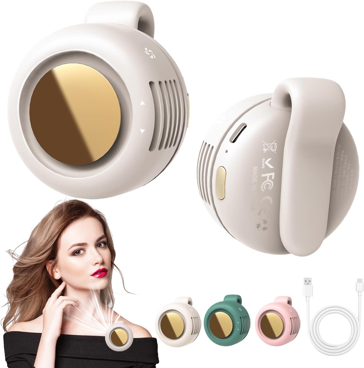 Portable Silent Mini Bladeless Fan Clip On For Shirt & Waist
