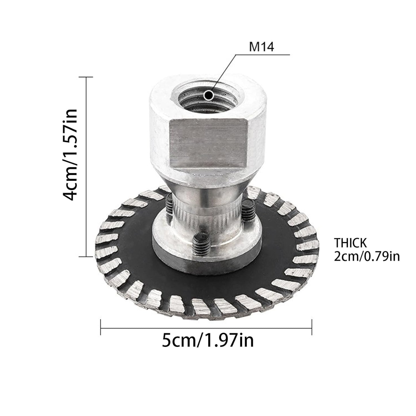 Precision Diamond Carving Wheel and Diamond Saw Blades, Compact 50mm Size with M14 Flange