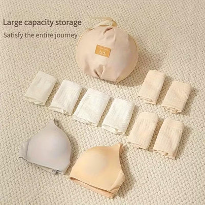 Portable Travel Underwear Organizer Bag Multi-Compartment Storage Bag for Clothes, Bras, and Accessories