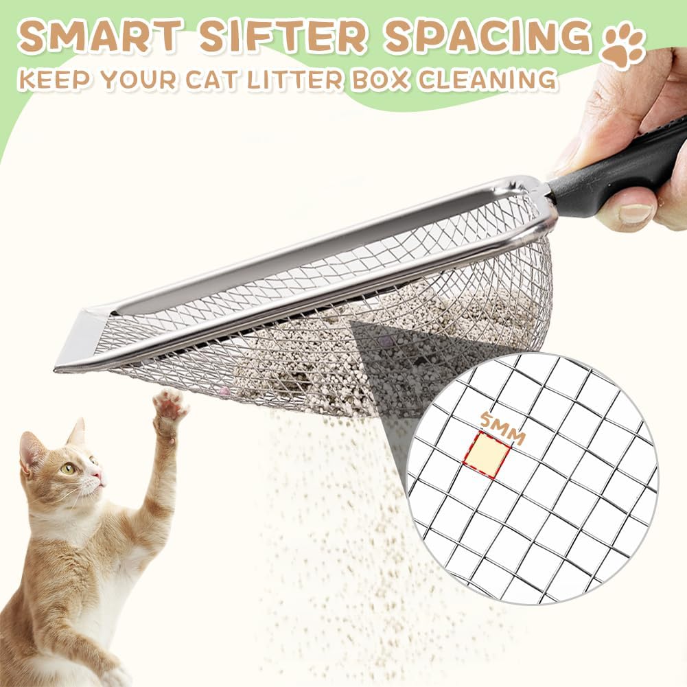 Stainless Cat Litter Scoop ,Easy to Clean Reptile Terrarium Sand Waste