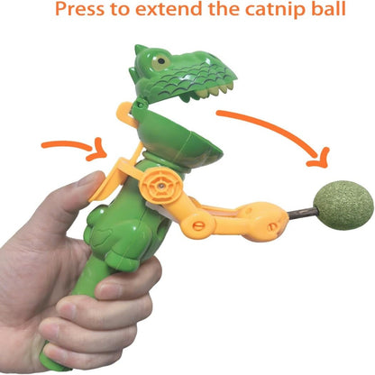 Lollipop Toy for Cats, Dinosaur Shaped Interactive Cat Chew Stick (Catnip Not Included)