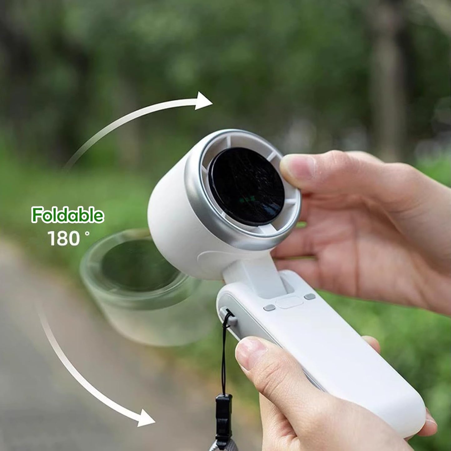 Portable Handheld Fan, 5-Speed Turbo Wind, Digital LED Display, 1800mAh Rechargeable Battery