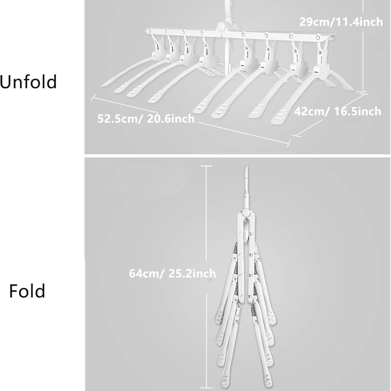 Foldable Clothes Drying Rack Multi-Function Suit Hangers 360° Rotation