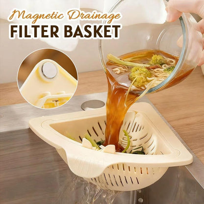 Magnetic Drainage & Filter Basket Twist-Open Bottom