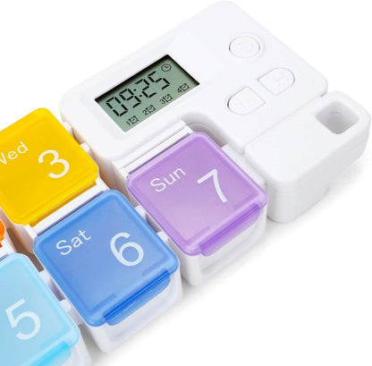 7 Days Pill Dispenser Organizer with Reminder Alarm