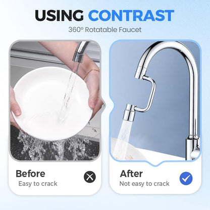 Robotic Arm in Brass Swivel Faucet Extender, Sink Water Faucet Extension Filter