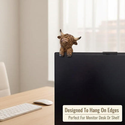 Cute Mini Highland Cow Dashboard Decoration