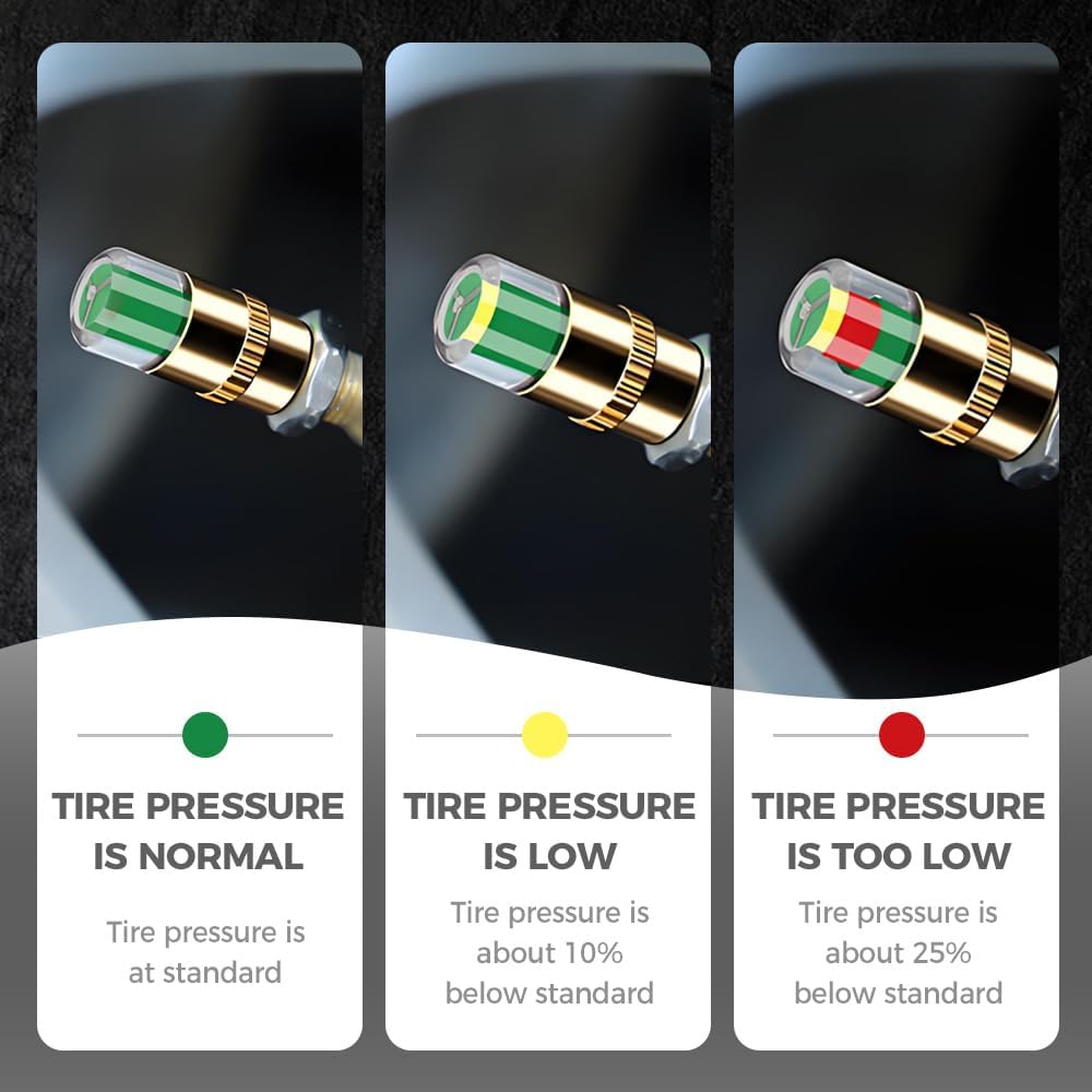 4Pcs Car Tire Pressure Monitor Valve Stem Caps