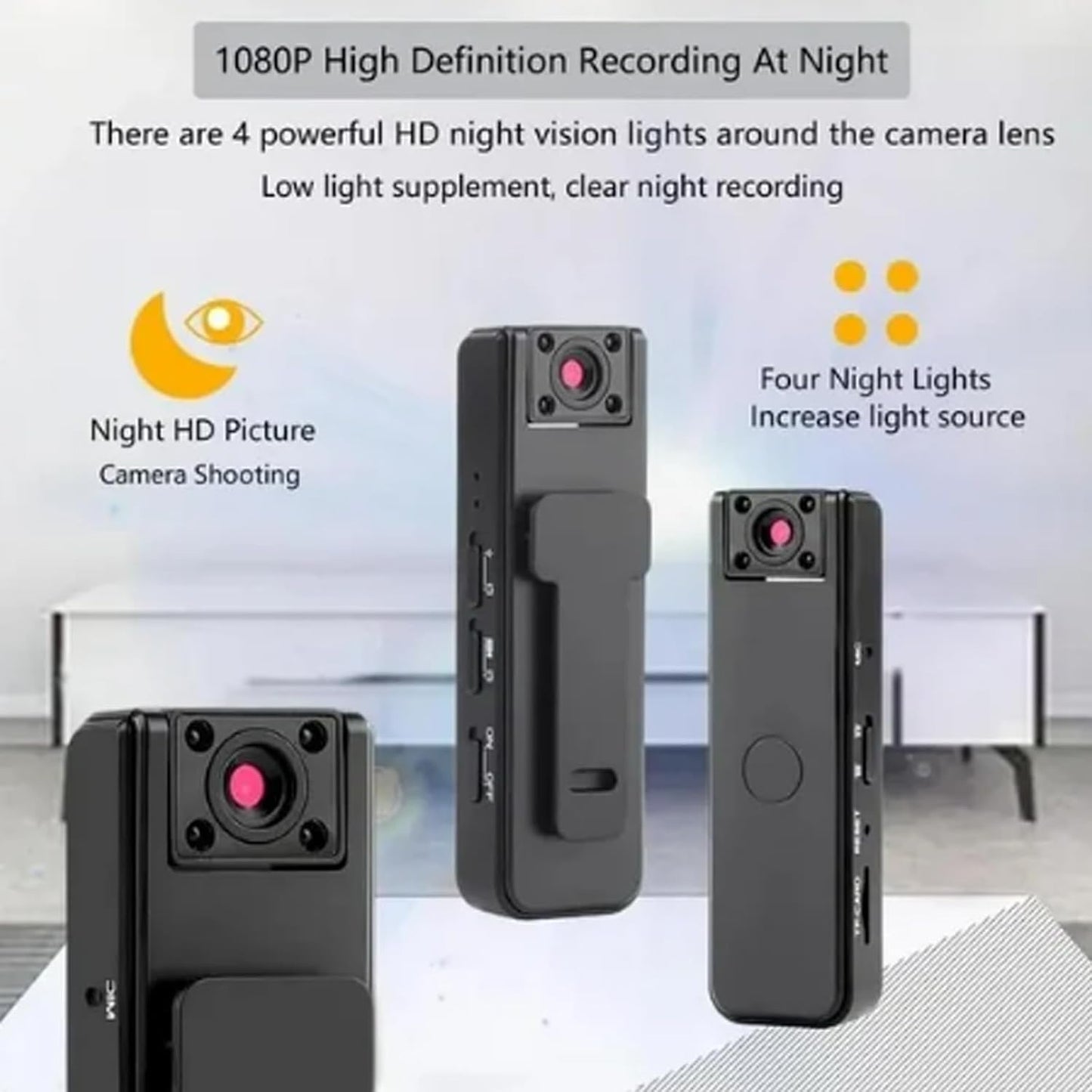 Ultra HD Clip-On 2-in-1 Sports Video & Audio Recorder - 1080p Anti Shake, Wide Angle, 5h Record