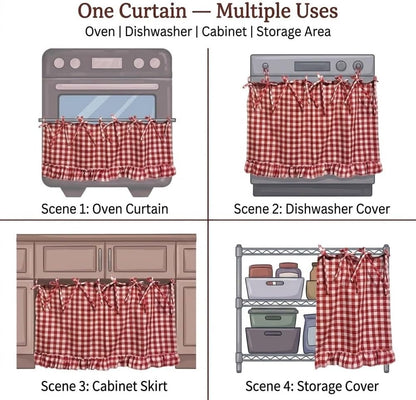 Handmade Decorative Oven Skirt - Heat-Resistant Fabric, Adjustable Fit