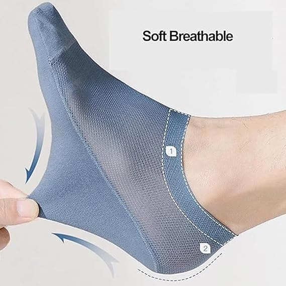 6-Pack Breathable No Show Socks – Lightweight Ice Silk Liner Socks