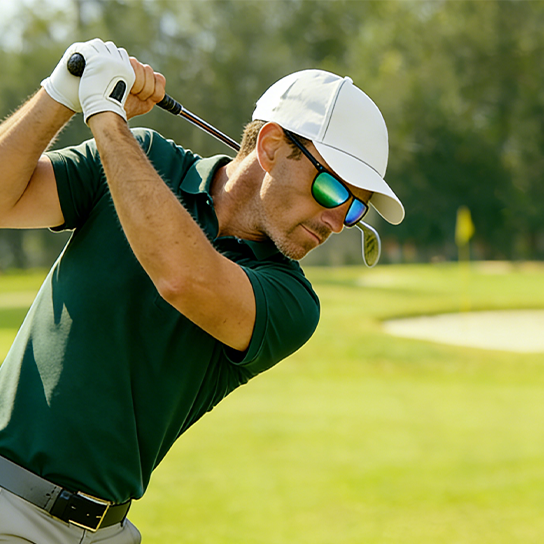 Square Polarized Golf Sunglasses for Men UV Protection