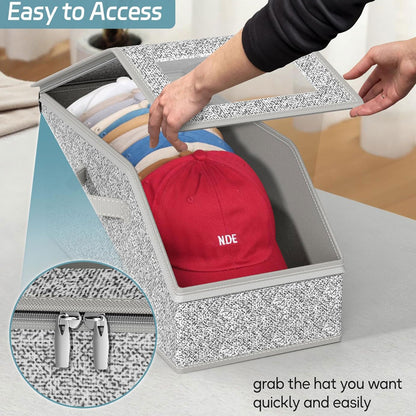 Stackable Baseball Cap organizer, Holds Up to 12 Hats, A Wardrobe Hat Organizer