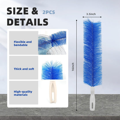 2 Pcs Fan Cleaning Brush Bendable Cobweb Duster