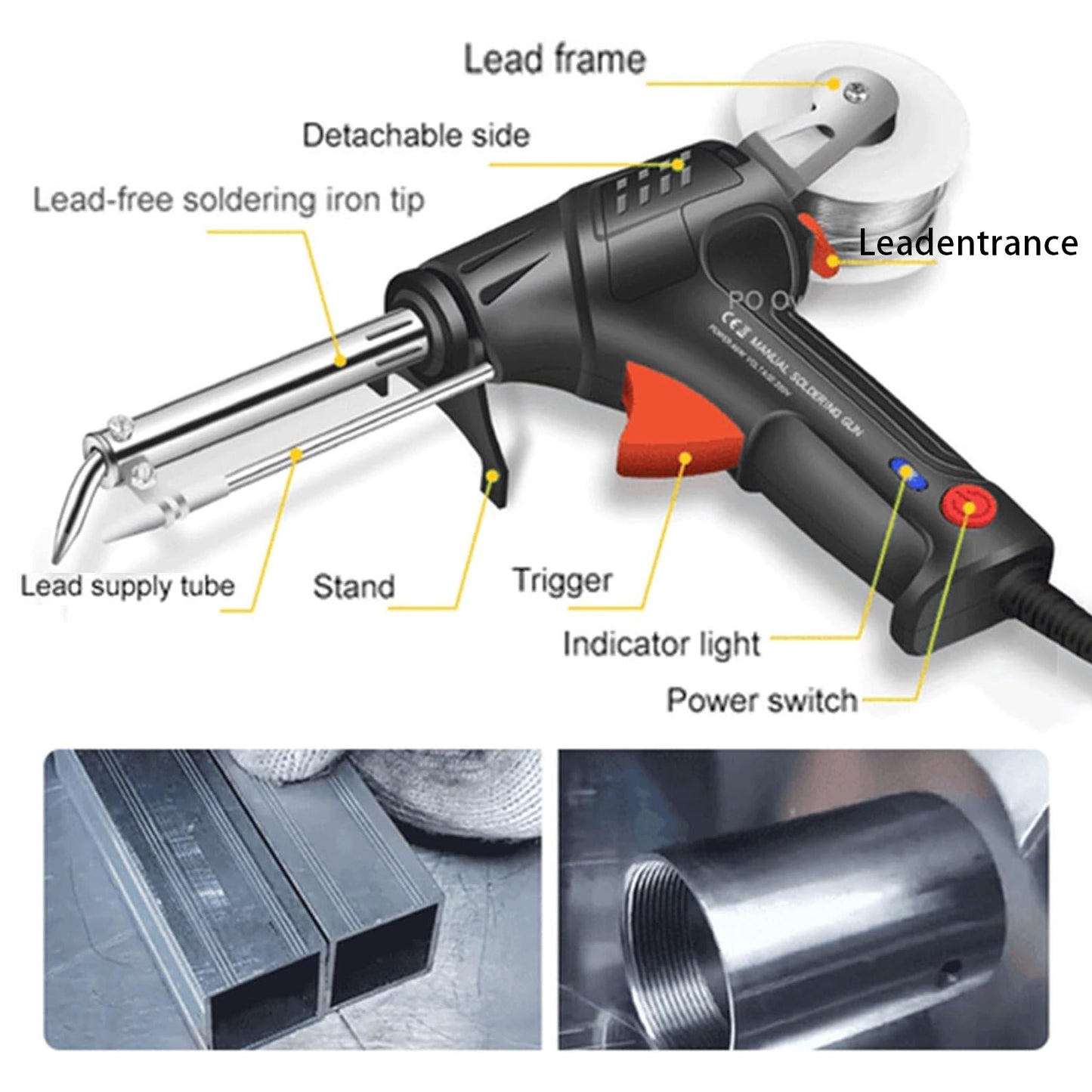 Automatic Corded Solder Iron Internal Heat Electric Welding Tools with Solder Wire Roll