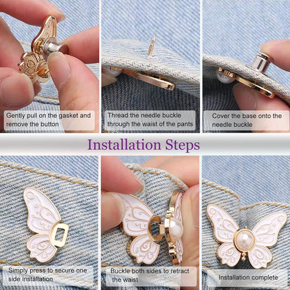 8 Pack Detachable Butterfly Clips Pant Waist Tightener