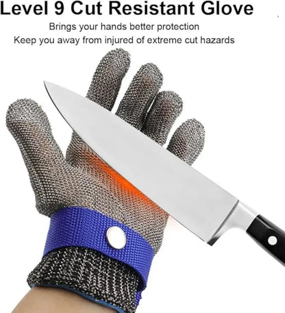 Single Cut Resistant Glove – Stainless Steel Mesh, Food Grade Safety Glove for Kitchen