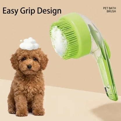 2026 New 2 in 1 Pet Bath & Grooming Brush with built-in soap dispenser for easy cleaning