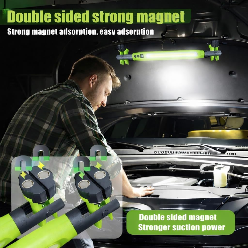 Rechargeable Magnetic LED Work Light 3000LM, Portable Under Hood Inspection Lamp