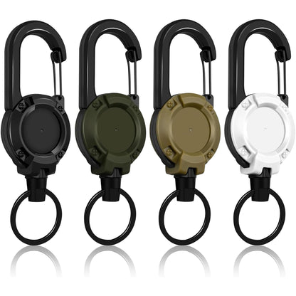 Retractable Keychain 3 Pack, Heavy Duty ID Badge Holder Reel