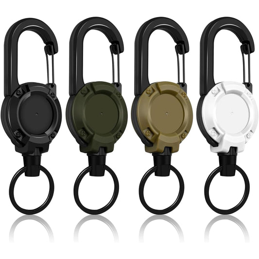 Retractable Keychain 3 Pack, Heavy Duty ID Badge Holder Reel