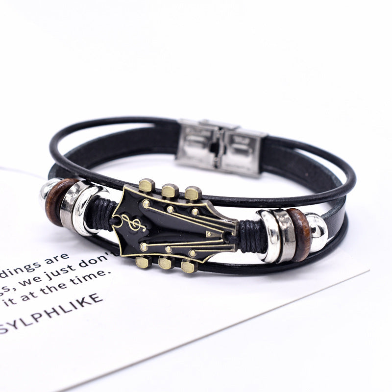Retro Faux Leather Guitar Bracelet