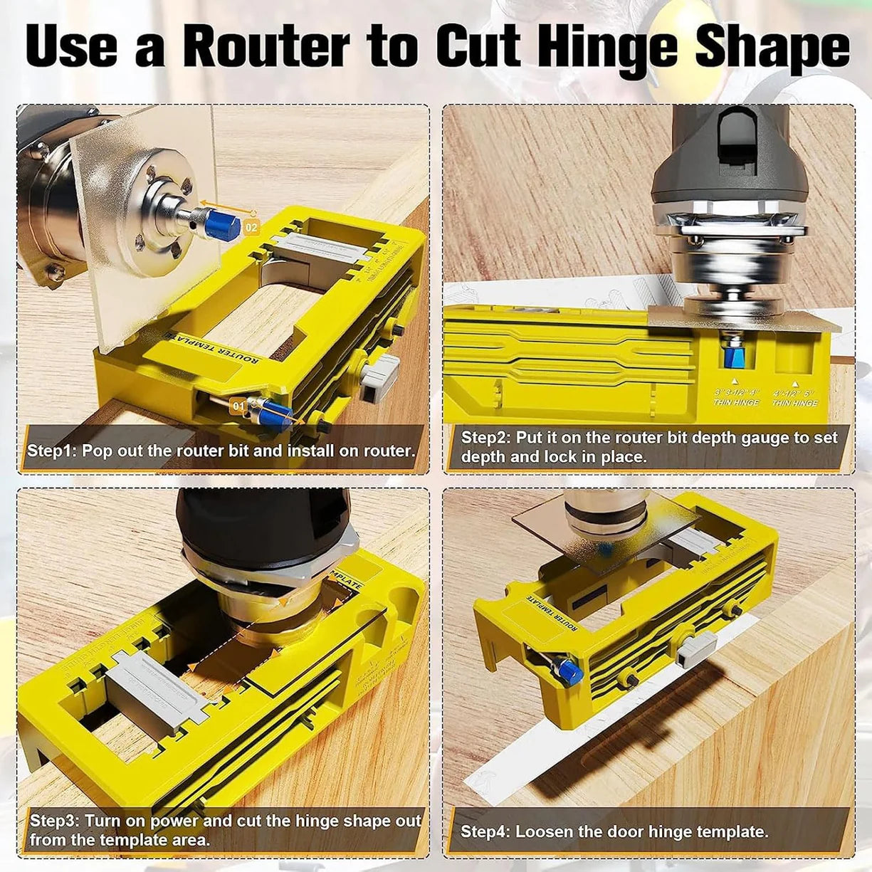 Hinge Jig Router Kit, Hole Locators, Door Hinge Installation Kits/Mortiser Templates