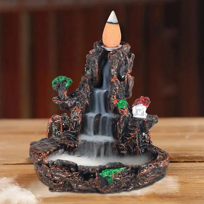 Resin Mountain Backflow Incense Burner - Aromatic, Fragrance, Healthy