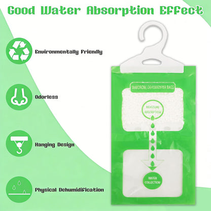 2Pcs Dehumidifier Bags, Moisture Absorber Hanging Bags, Closet Moisture Absorbers