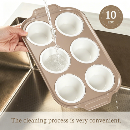 Silicone Foldable Baking Pans With Metal Frame Nonstick, 6 /12Cups for Baking