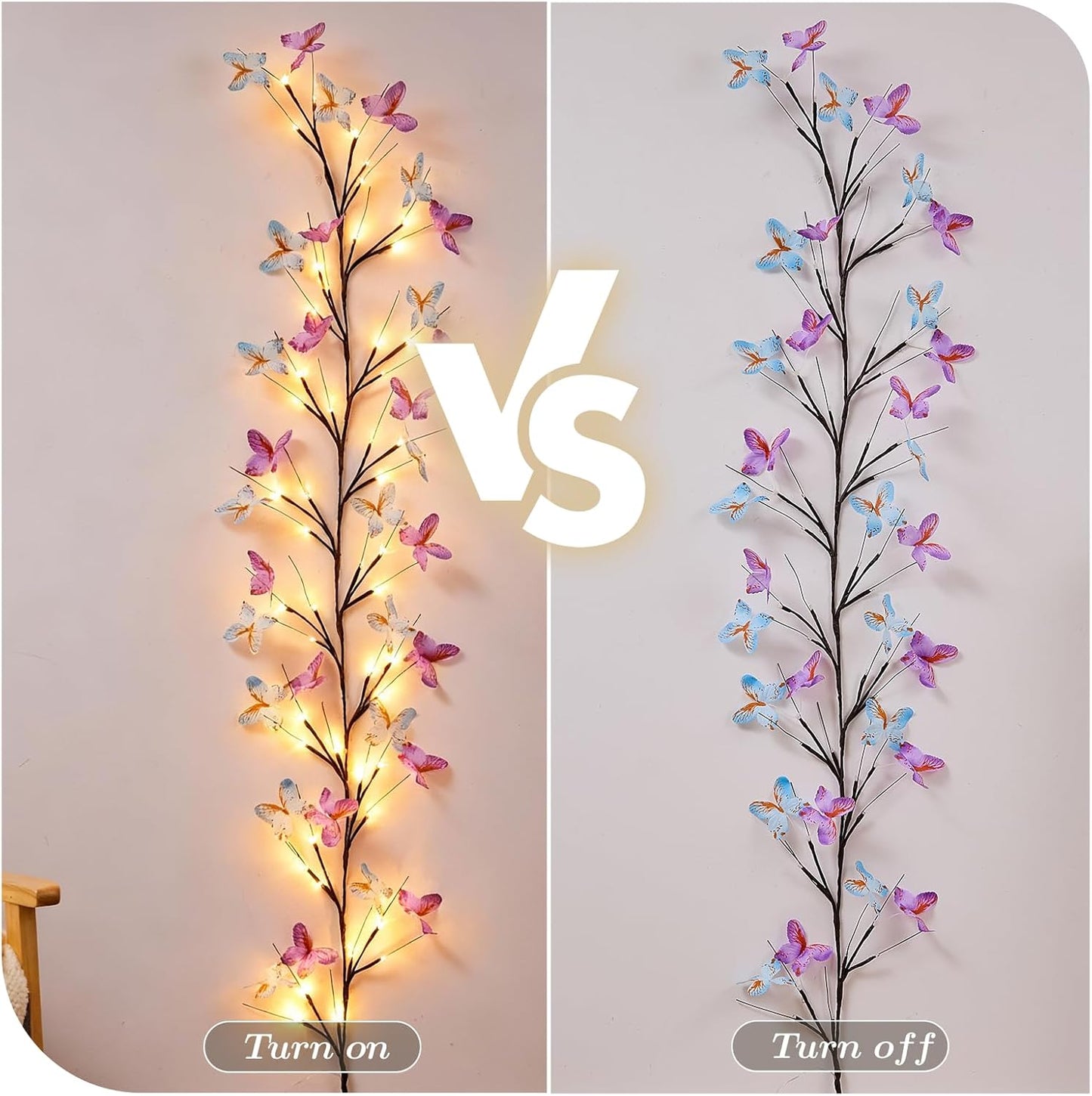 LED Flexible Vine Lights with Butterflies
