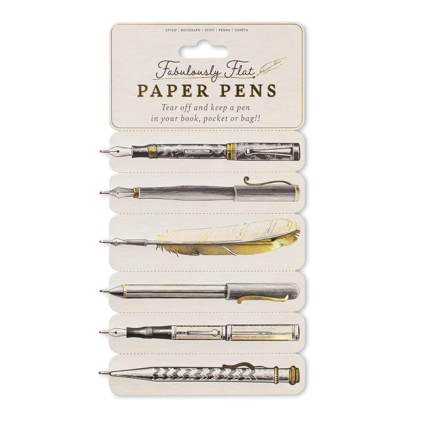 Fabulously Flat Paper Pens,Flat Bookmarks Pen,Double Sided Paper pens Card(1 Set)