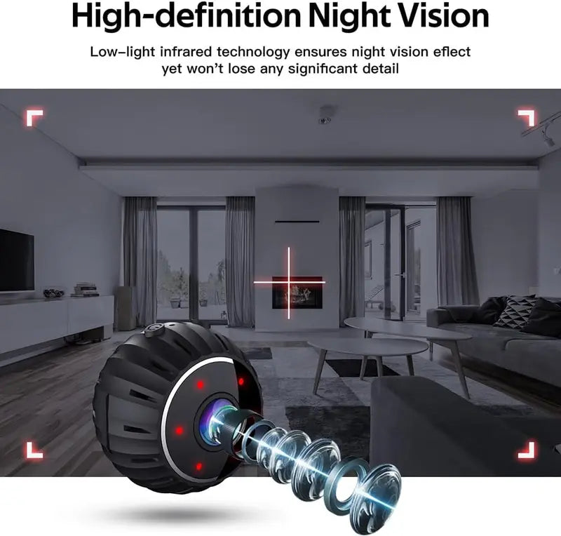 Mini WiFi Magnetic Security Camera, 960P HD Video Recording Camera, Night Vision Wireless Security Cameras, Office & Car Monitoring, WiFi Indoor Camera, Wireless Surveillance Camera