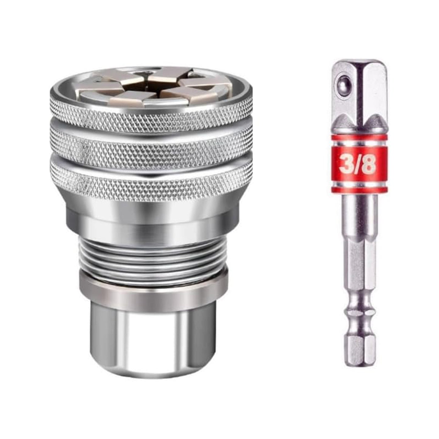 Universal Adjustable Socket Wrench with Adapter, 10-19mm, 3/8''-3/4'' Ratchet Wrench