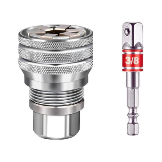Universal Adjustable Socket Wrench with Adapter, 10-19mm, 3/8''-3/4'' Ratchet Wrench