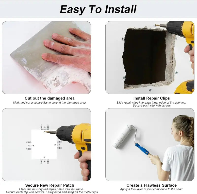 10Pcs Easy-to-Install 1/2-Inch Drywall Clips