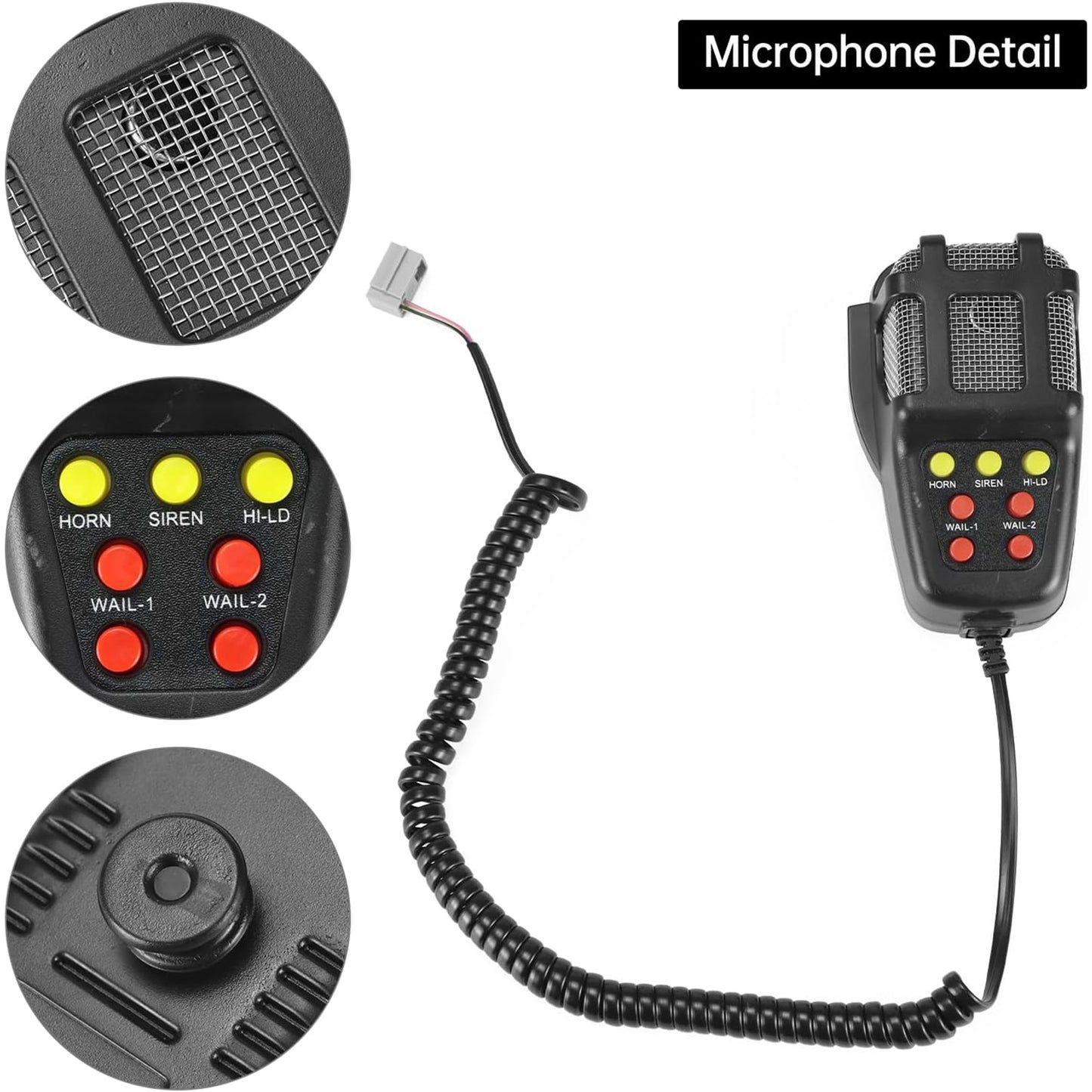 7 Tone Partol Car Truck Siren Emergency Sounds Electric Horn with Mic
