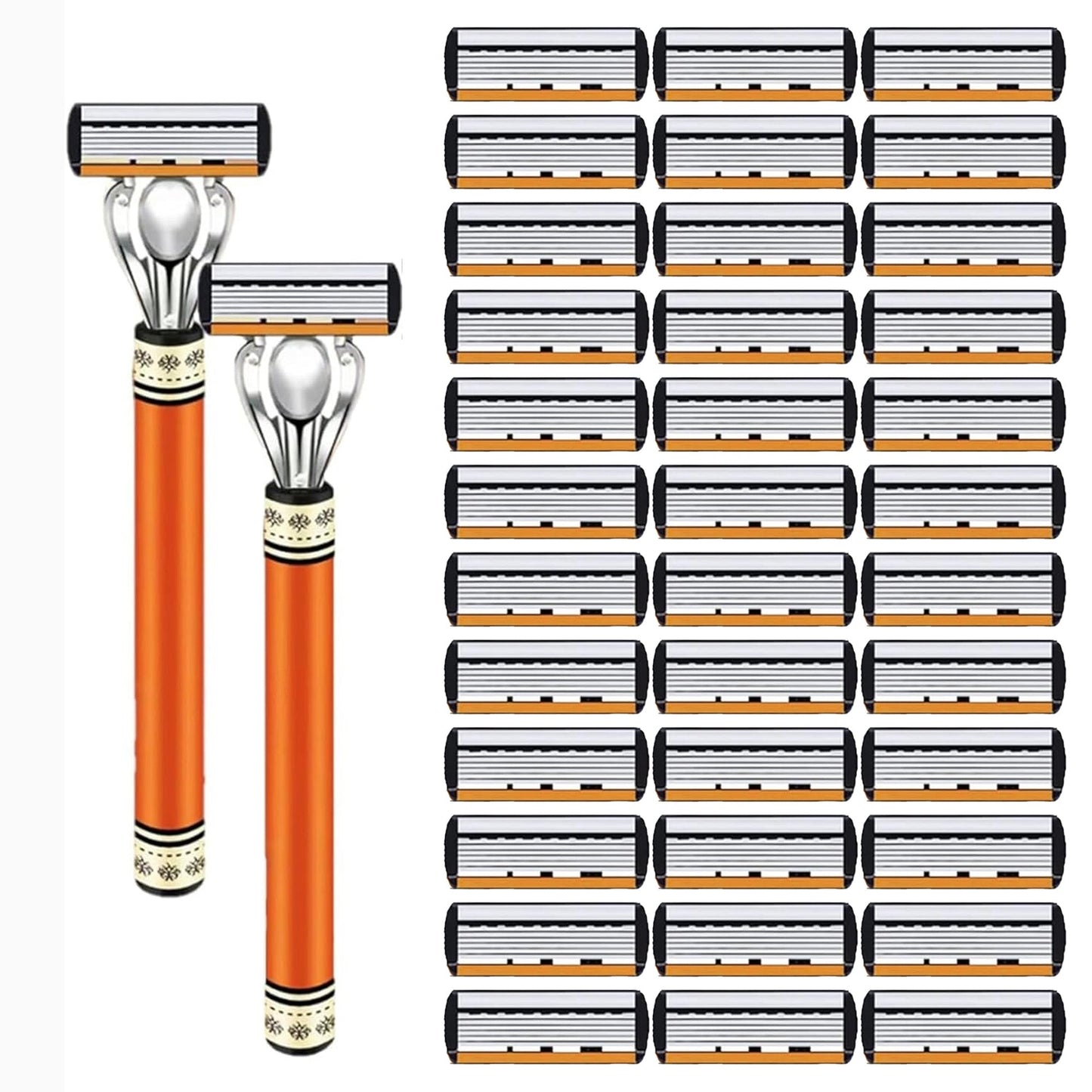36Pcs Men's Razor Blade Replacement with PcsHandle