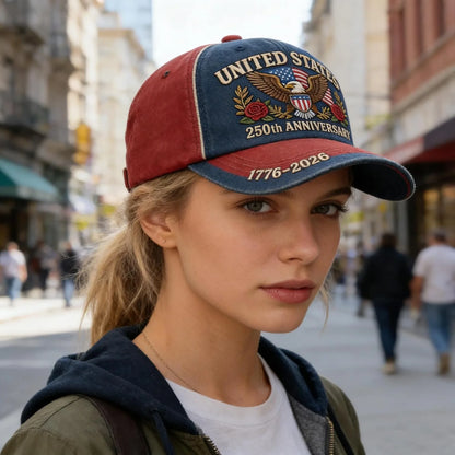 250th Anniversary USA Hat Eagle 250 Year American Anniversary Baseball Cap