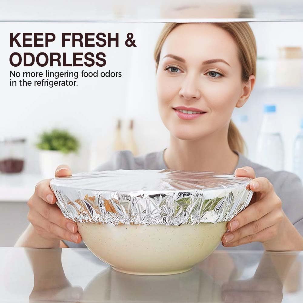 50 Pcs Reusable Aluminum Foil Food Covers Thermal Insulation