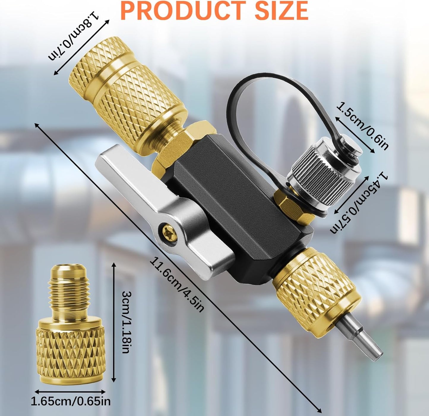 Valve Core Remover Installer Tool, 1/4"& 5/16" Dual Valve Mega Flow Vacuum-Rated Valve Core Removal Tool, 20 Microns Vacuum